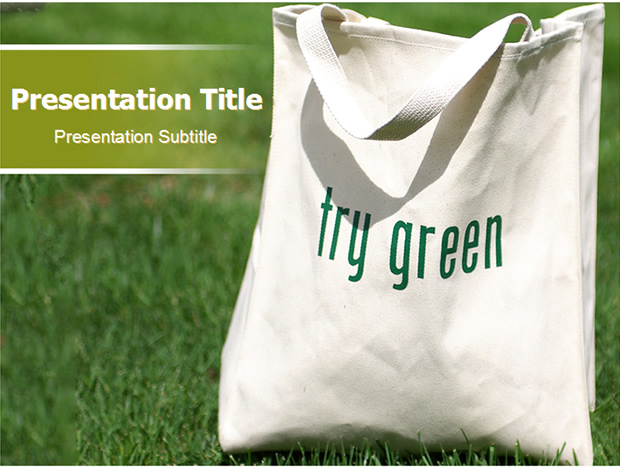 购物袋――绿色环保主题PPT模板